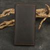 Handmade Leather Long Wallet Men'S Leather First Layer Cowhide Multi-Function Mobile Phone Passport Bag Buckle Wallet