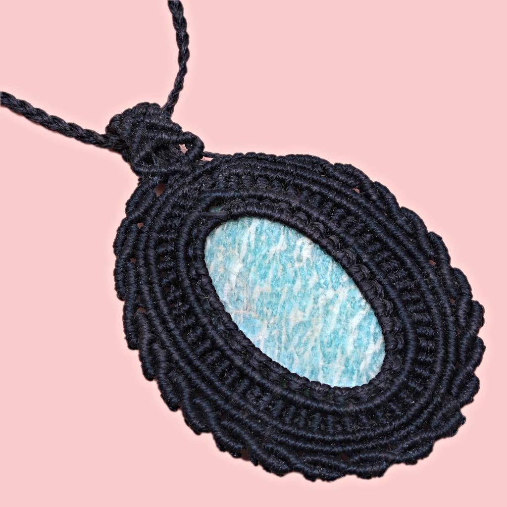 Amazonite Necklace jewelry necklace choker collier woman Macrame collar Jewelry