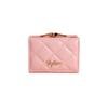 Embroidered thread plaid wallet short women's light and thin change bag pu fashion student card bag