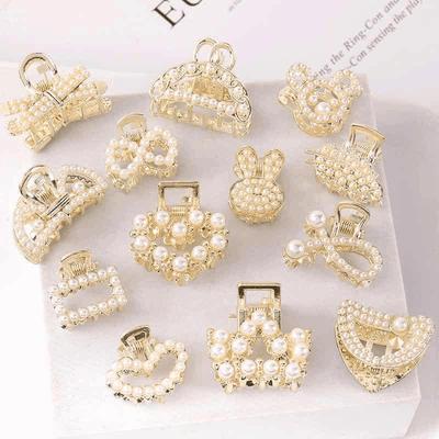 Korean Style Rhinestone & Pearl Hair Claw Clip for Women & Girls