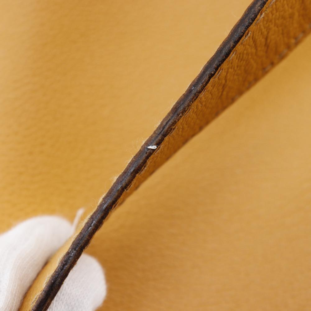 Gucci Old Gucci Business Bag 1529593678 Yellow Calfskin Mens Used