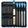 File Tool Set with Carry Case,Premium Grade T12 Drop Forged Alloy Steel, Precision Flat/Triangle/Half-round/Round Large Fi
