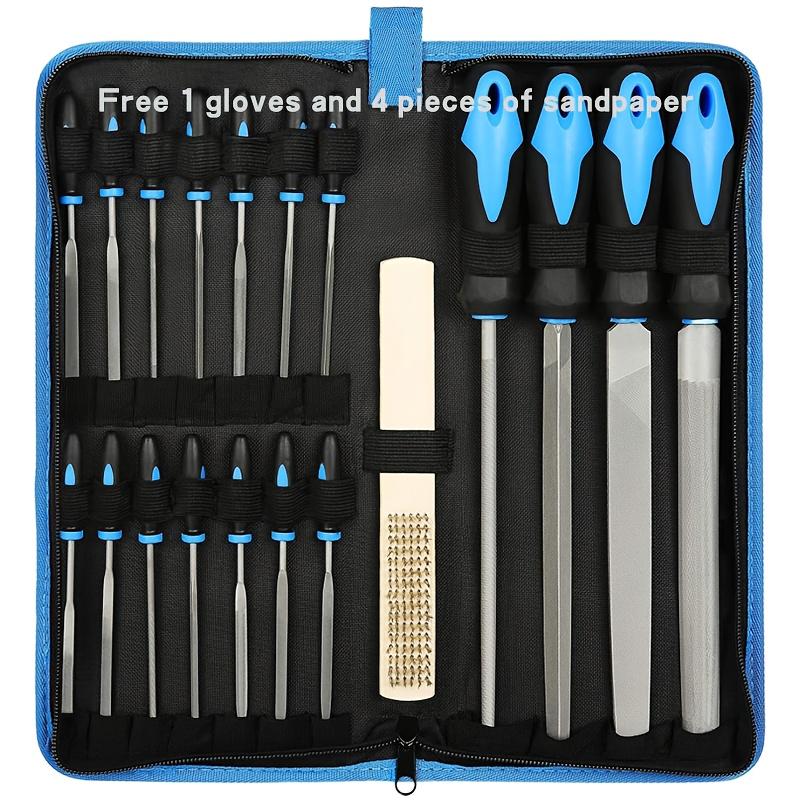 File Tool Set with Carry Case,Premium Grade T12 Drop Forged Alloy Steel, Precision Flat/Triangle/Half-round/Round Large Fi