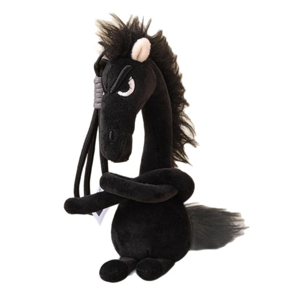 Black Kungfu Horse Doll Pendant Polyester Chinese Zodiac Horse Pendant  Birthday Gifts чёрный