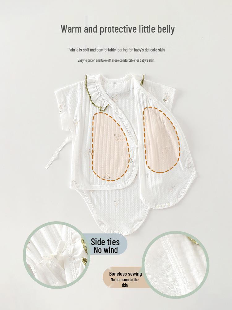 A-Class Cotton Baby Romper - Breathable Summer Jumpsuit with Snap Crotch for Newborns