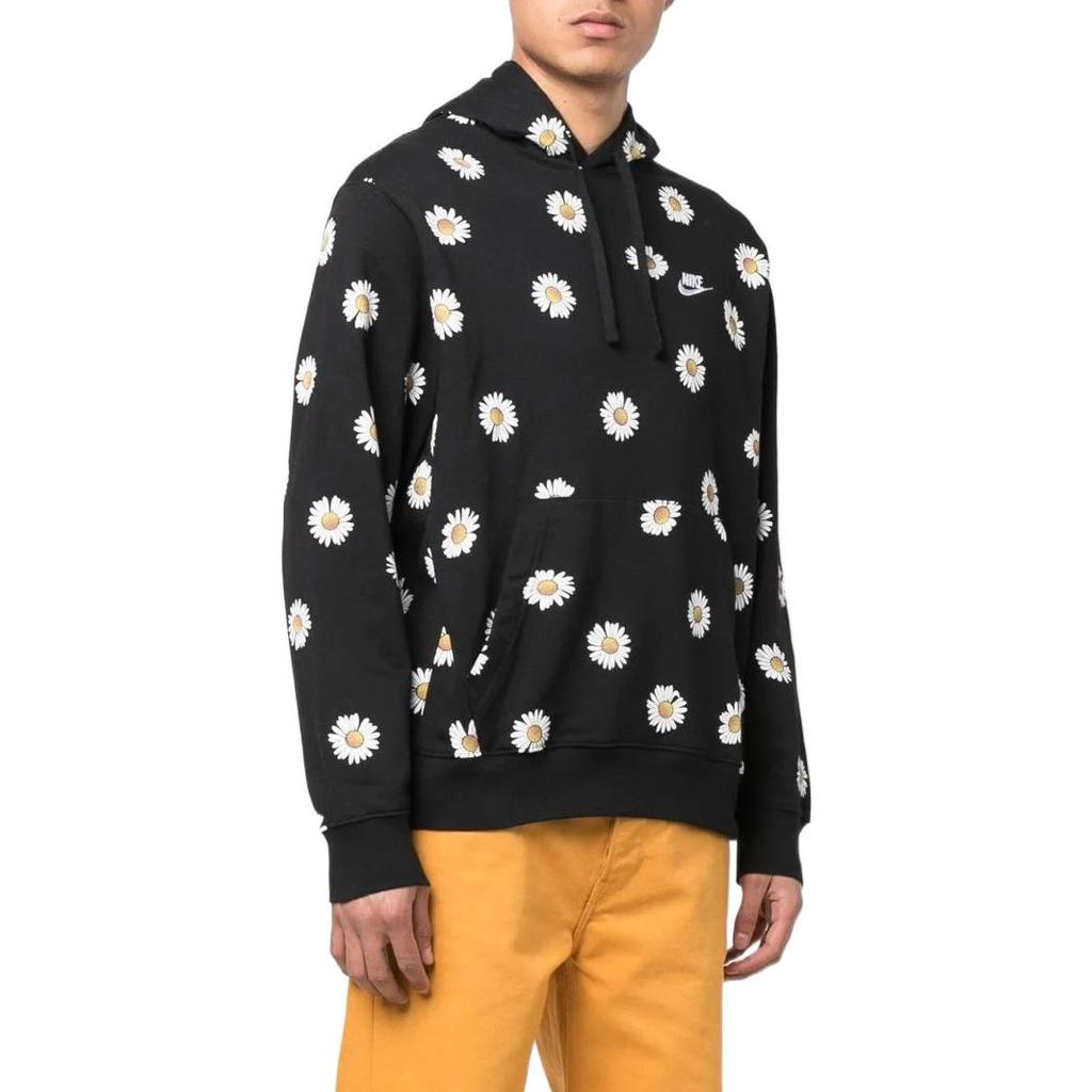 Nike All Over Daisy Print Pullover Hoodie Men Hoodies Black DM6907-010