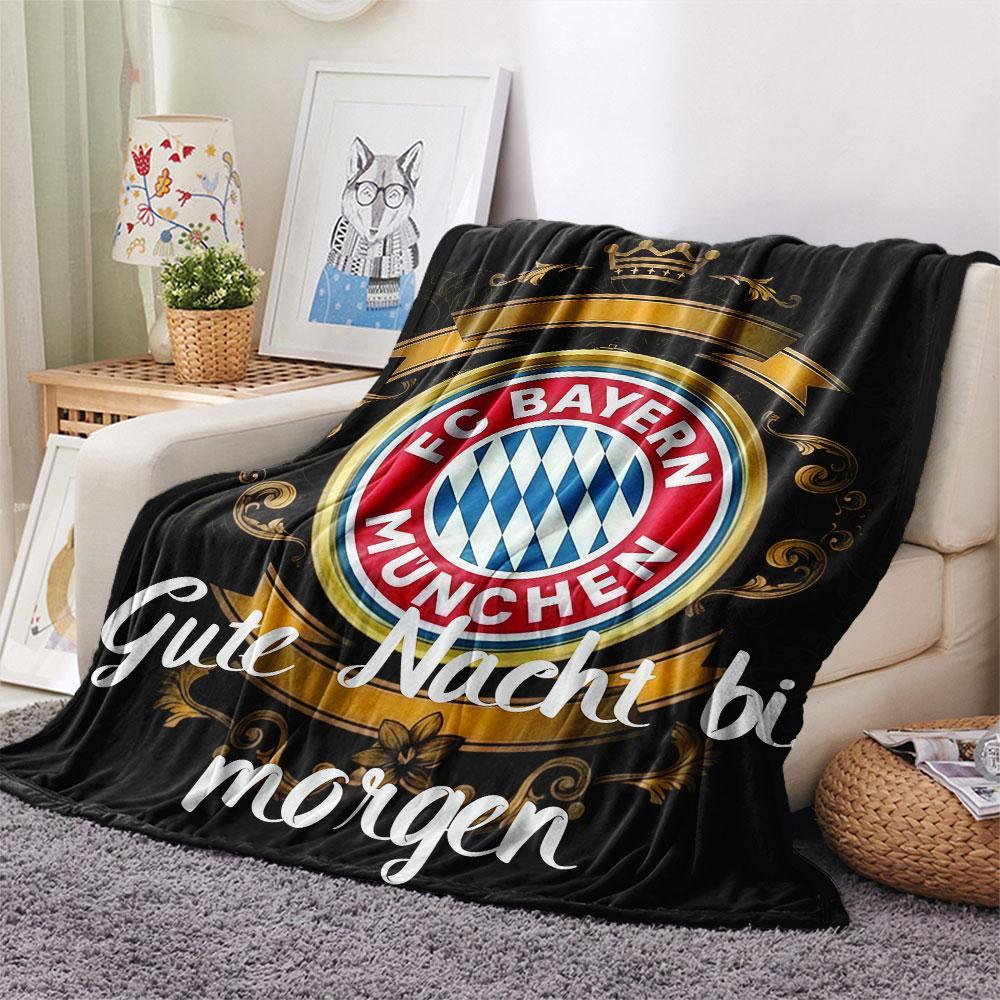 1PC FC Bayern Munchen Patterned Flannel Blanket Suitable For All Seasons for Home Decor Warmth and Comfort Gifts Holiday Present