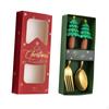 2 Piece Christmas Spoon Fork Set Cutlery Stirring Dessert Tableware for Drinks
