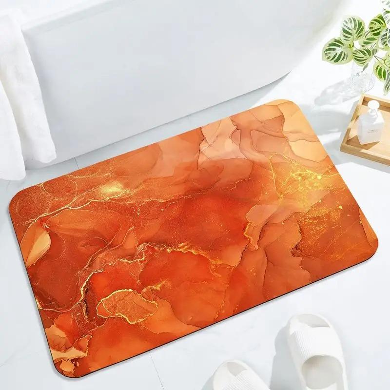 Colorful Marble Texture Door Front Mat Decoration Home Bathroom Floor Mat