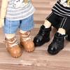 Dress Up Ob11 Shoes Cute Outfit Pretend Play Doll Leather Boots Black Brown Handmade Obitsu 11 Doll Shoes 1/12 Bjd