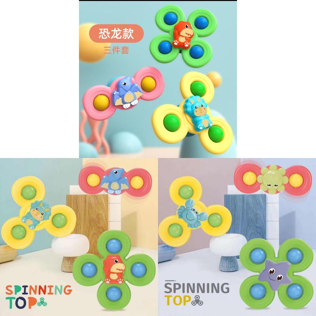 Infant Spinner Toy Pack With Plastic Material For Bath And Classroom Fun