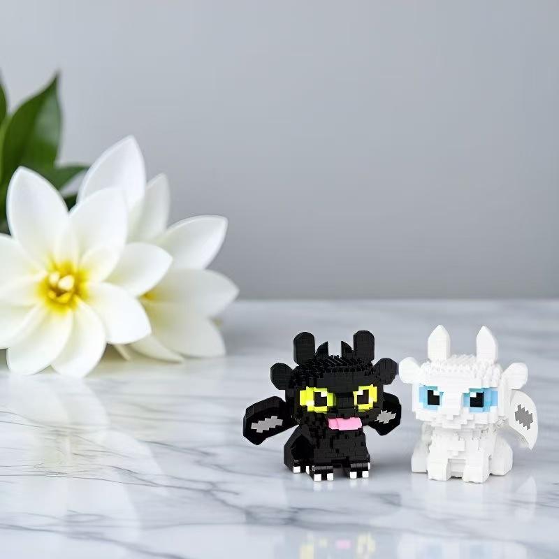 Customized Cartoon Dragon Micro Building Blocks Animals Model Action Figures Brick Toys Halloween GiftsFor Kids Children