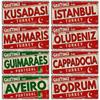 Turkija Portugalija Valstybinis numerio ženklas Metalinis ženklas Portugalija Miesto valstijos dekoratyvinė lenta Garažas Klubas Vyras urvas Baras Pub Sienų dekoras