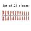 24 Pieces Extra Long Press on Nails Artificial DIY Solid French Graceful Colour-fast Nail for Manicure Salons Art