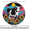 Cow Sunflower Tire Cover Cartoon Pastoral Style Polyester Waterproof Spare Wheel Protector