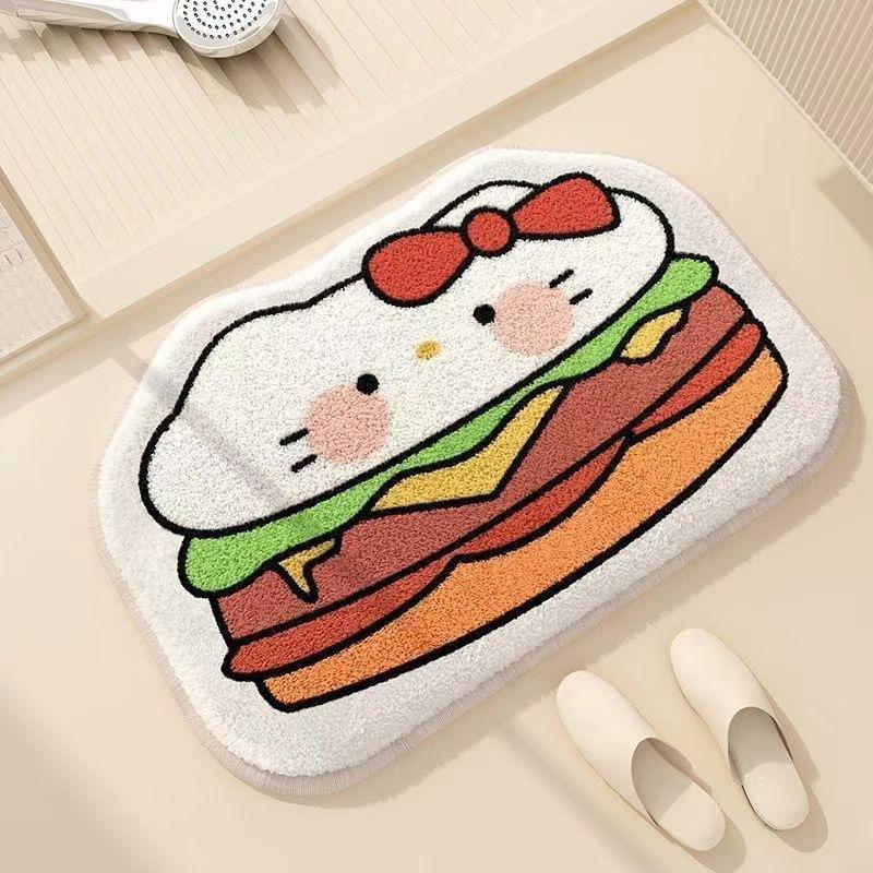 Cartoon Cute Cashmere Floor Mat Toilet Entrance Door Water Absorption Anti Slip Wear Resistant Carpet Household Bathroom Soft Foot Mat