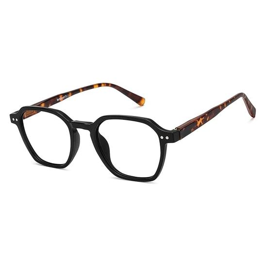 LENSKART BLU | Zero Power Cut Computer Glasses & Blocks Harmful Rays | UV Protection Specs | Full Rim Round | Unisex | Medium | LB E16227