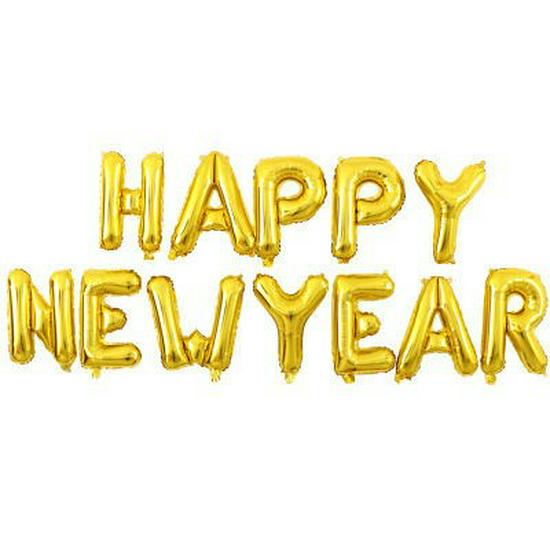 16-inch Aluminum Happy New Year Balloons Set for Store Window Decoration