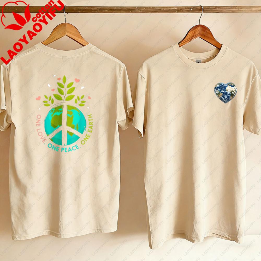 Love World Earth Day Anniversary Peace Hippie Tree Unisex TShirt Gothic Oversized T Shirt Graphic T Shirts WOMEN Clothing Tops