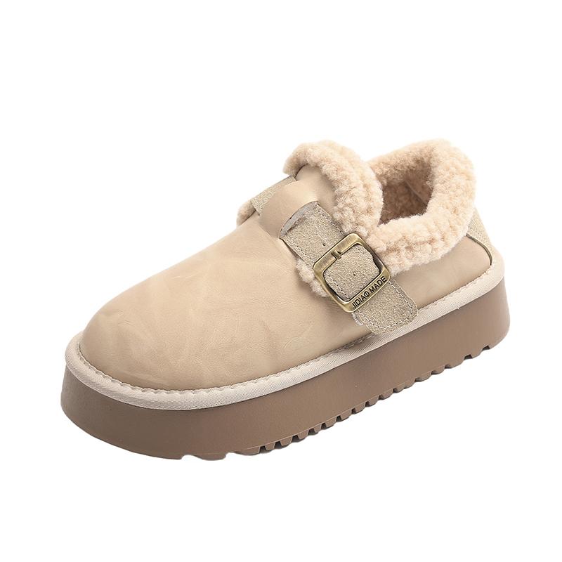 Fashion Snow boots women's 2025 winter new cashmere warm thick soled loafers women's boots