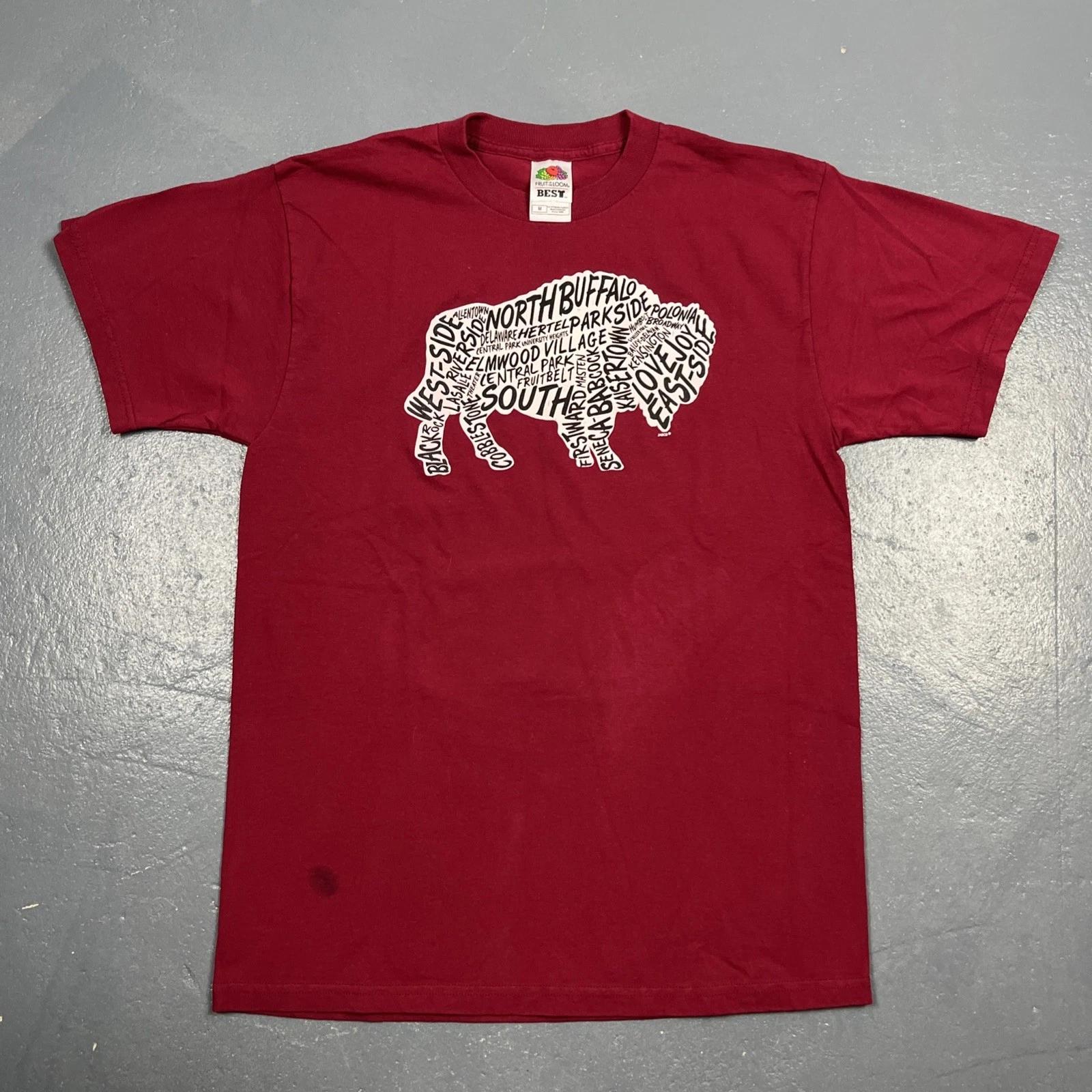 

Vintage 90s Y2K Buffalo, NY Graphic Tshirt Red Medium VTG Casual Unisex 2XL