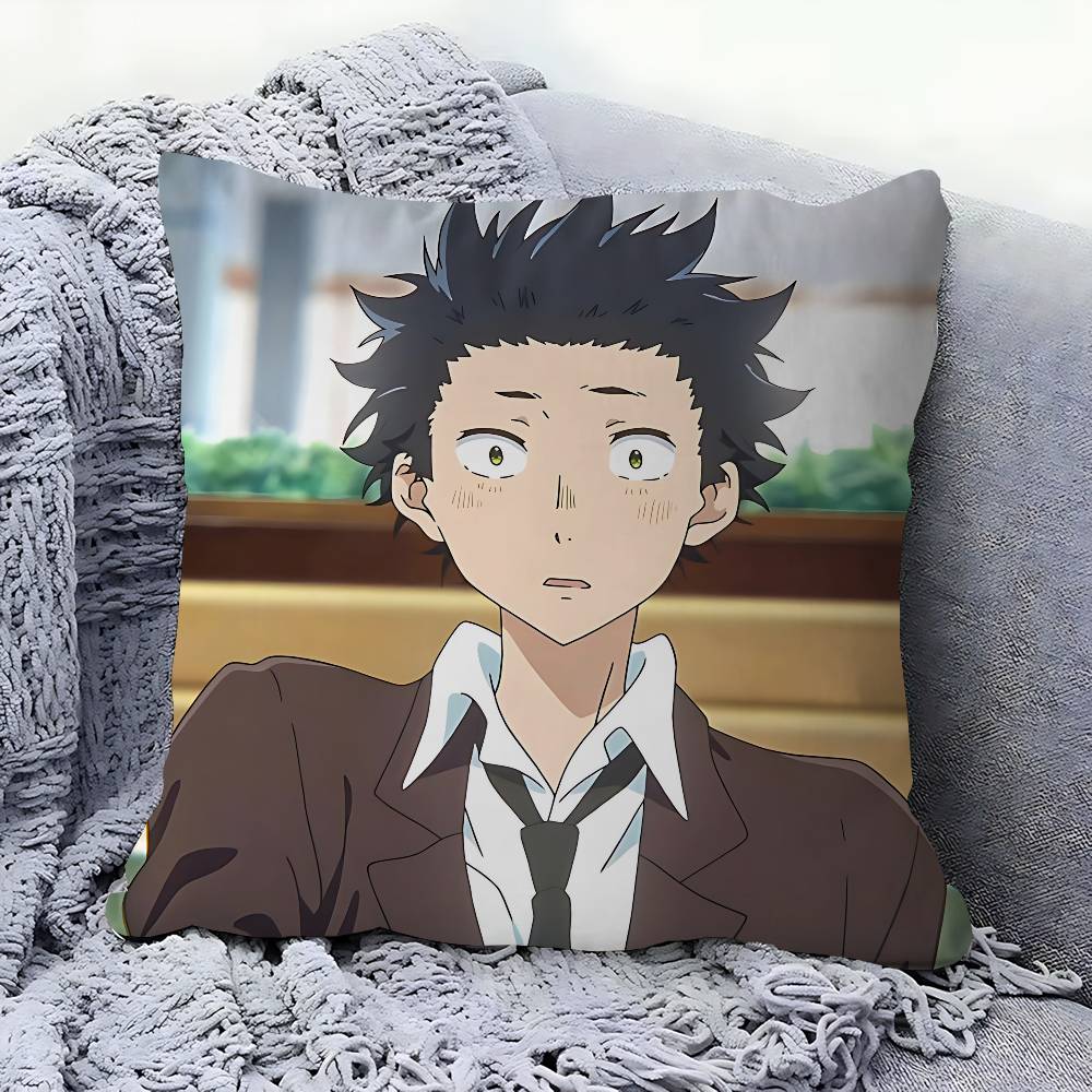 A S-Silent Voice Personalized Pillow Cover Kids Bedroom Wild Party Decor Pillowcase Kid Birthday Shower Gift