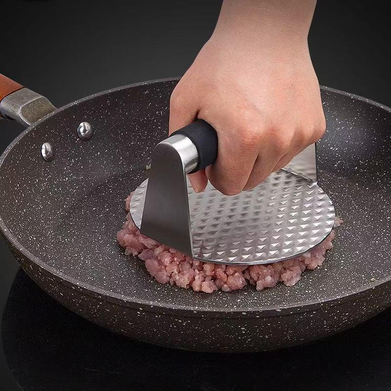Stainless Steel Meat Patty Presser - Manual Hamburger Press & Scaled Kitchen Tool