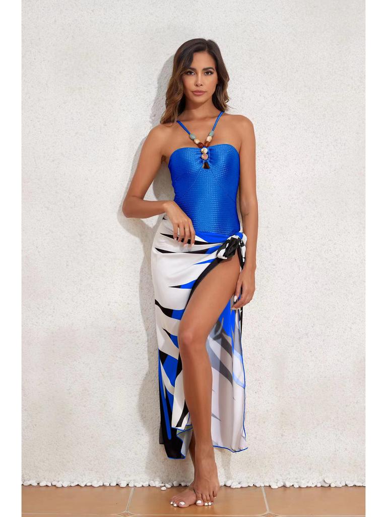 2024 Women's One-Piece Swimsuit: Slimming, Sexy, Sun Protection, Belly Covering, Gauze Skirt Bikini Set