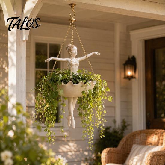 Balcony Plant Decor Ballet Dancer Hanging Planter, Decorative Flower Pot for Indoor Outdoor Garden, Cute Space-saving Hanger Planter Succulents Spider