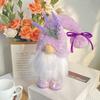 Gnome Decorations with Lavender and Purple Hat Gnomes Elf Doll Mother Day Tables Topper for Home Office Kitchen Tiered Tray