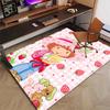 1pc Princess Strawberry (2) Design Printed Area Rug Carpet for Bedroom Living Room Home Decor Rugs Mat Non Slip Mat Rug for Bedside