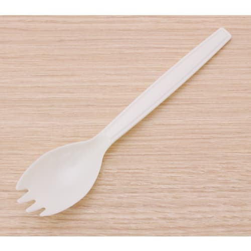 Yamato Bussan "Commercial Use" Business Prosperity Bag of 16cm Sporks, Pack of 100, Ivory