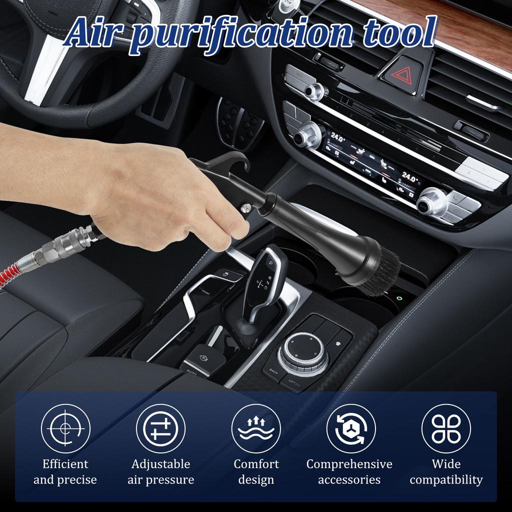 Car Interior Air Blow Gun Tornador Cleaning Blower High Pressure Air Duster Car Detailing Dirt Tool with Nozzle and 5 Brush Head