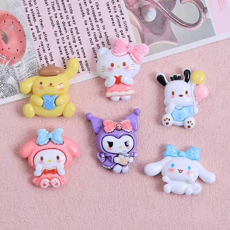 10 Pcs New Kawaii Cartoon Cute Bow Animal Series Resin Scrapbook  Diy Scrapbook Crafts A142