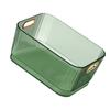 Desktop Storage Basket Transparent Green Acrylic Storage Bin for Skincare Products Cosmetics