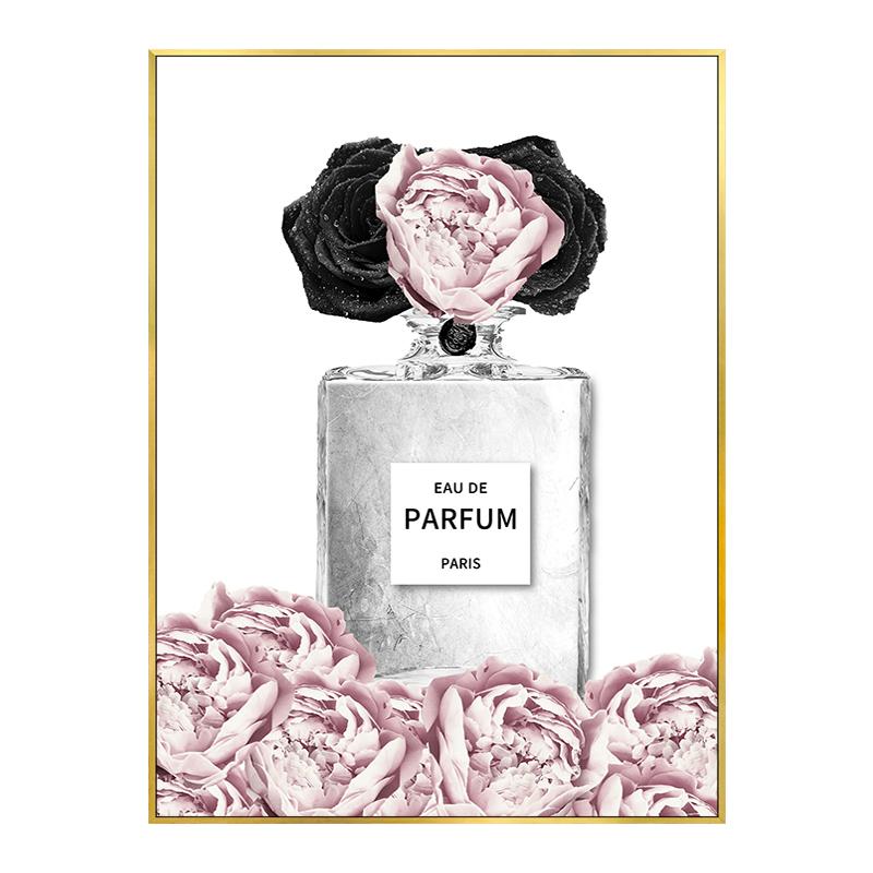 

Современная мода розовый цветок духи сексуальные губы женский макияж плакат холст живопись настенные художественные постеры принты девушка спальня домашний декор 40x50cm No Framed