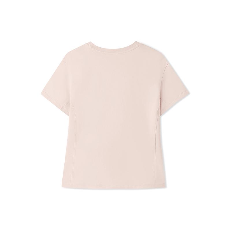 Skechers Solid Color Short Sleeve Round Neck Pullover Knit Regular T-Shirt Women Tops L226W136-03PF