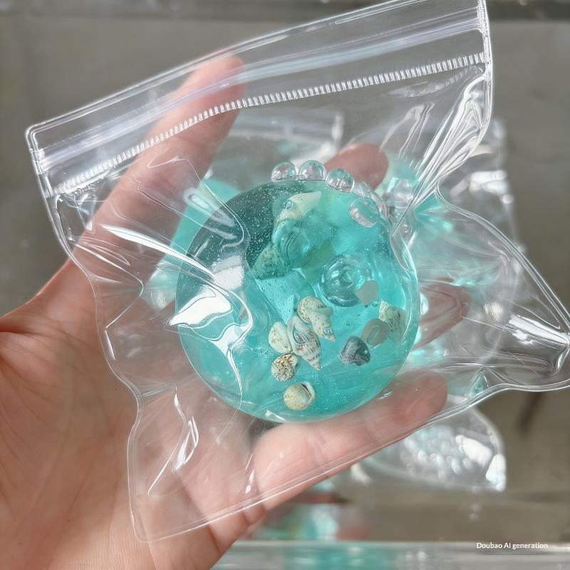 New 1Pcs Anti Stress Sensory Fidgets Toys Soft Simulated Transparent Blue Maltose Slow-Rebound Decompression Toy