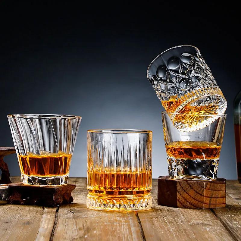 European Whiskey Glass for Home Beer Glass Old Fashioned Rocks Glasses Tumblers Glassware for Cocktail Scotch Gin Voldka Brandy