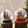 Fairy Tale Style Holiday Ornaments Crystal Ball Bear/Nutcracker Christmas Tree Hanging Ornament, Transparent Spherical Decor Supplies Pendant