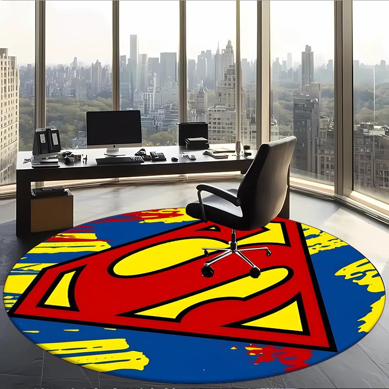 Superuomo (23) Tappeto Rotondo per Ufficio Tappeto Decorativo per Pavimento per Ufficio Camera da Letto Soggiorno e Spazio Domestico