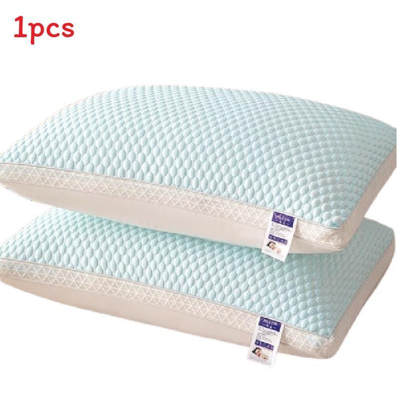 

Shaped Oval Texture Ice Silk Pillow Core With Neck Guard Bedroom Tool Bedding