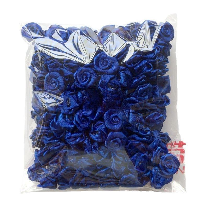 50pcs 1Cm 1.5Cm Mini Rosa de Fita Feita à Mão Acessórios de Cabelo DIY, Acessórios, Flores Decorativas de Fita