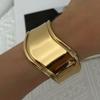 Exaggerated Punk Irregular Wide Cuff Bangle for Women Stainless Steel Gold Color Geometric Bangle Stackable Trendy Jewelry