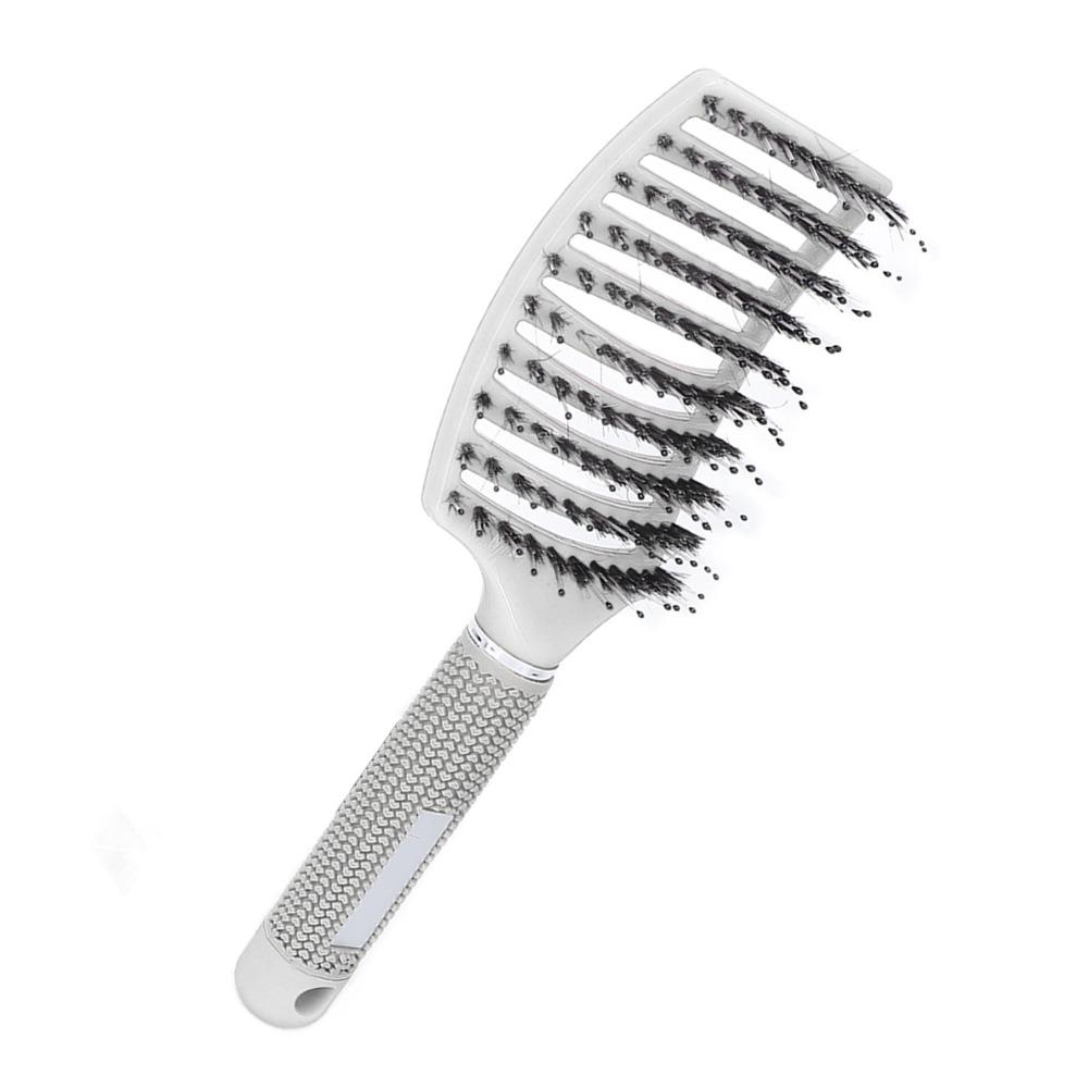 Ergonomic Handle Vented Styling Brush Curved Design Anti Frizz Hair Comb  For Thick Fine Hair