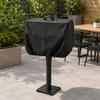 Barbecue Cooker Cover with Drawstring, Fastening Bands, and Top Carry Handle for Convenient Coverage and Handling Between Cooking