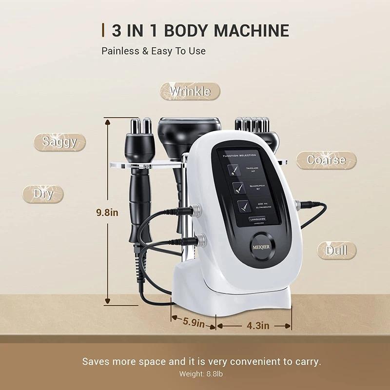 NEW 80K Cavitation Ultrasonic Body Slimming Machine Multi-Polar Anti-Wrinkle Rejuvenation Skin Lift Tighten RF Tool