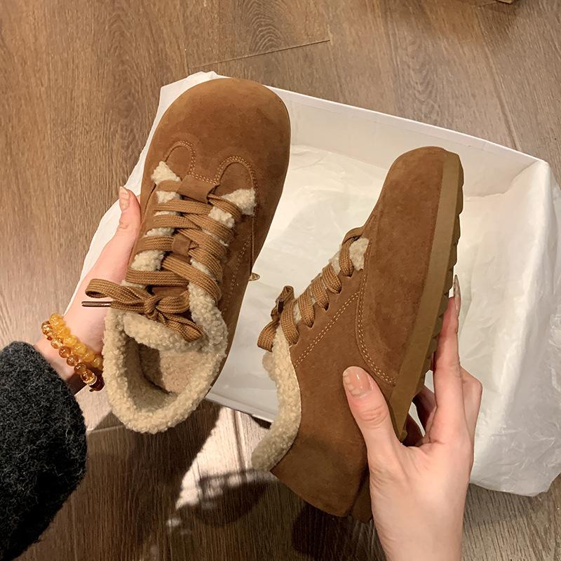 

Зимние сапоги пушистые туфли женские Boken all-inclusive хлопковые туфли туфли женские туфли новые флисовые осень и зима 2024 Boken обувь флис 40 верблюд