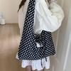 Casual Simple Polka Dots Handbag, Korean Double-Sided Shoulder Bag,  Fashionable Large Capacity Commuting Bag Tote Bag