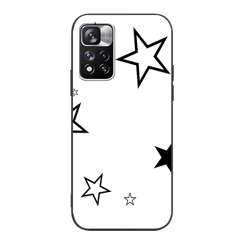 Case for Xiaomi Redmi Note 12 9S 8 10 11 Pro 10C 9C 9A 8T 8A 10S 11T 11E 9T 9i Black Silicone Phone Cover Stars Five-Pointed